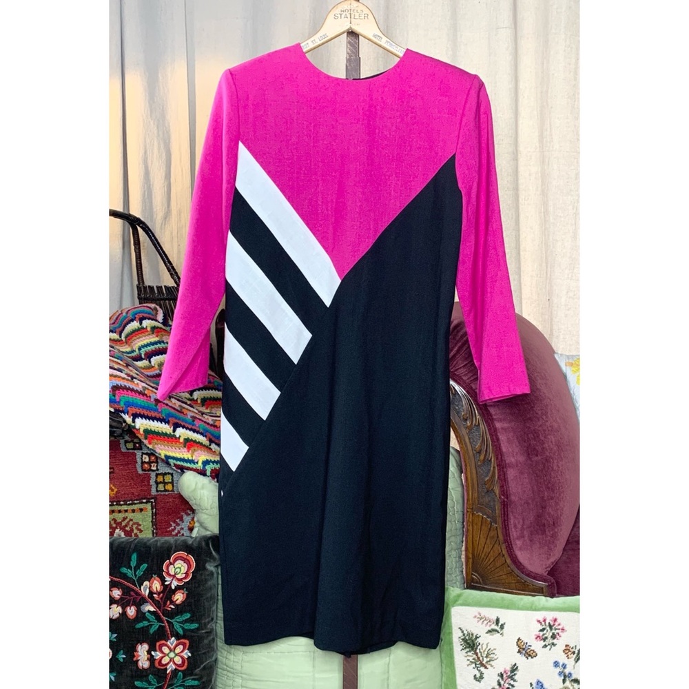 80s Color Block Dress - Picture 6 of 7